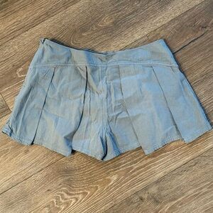 Free People Light Blue Pleated Mini Skirt-Shorts